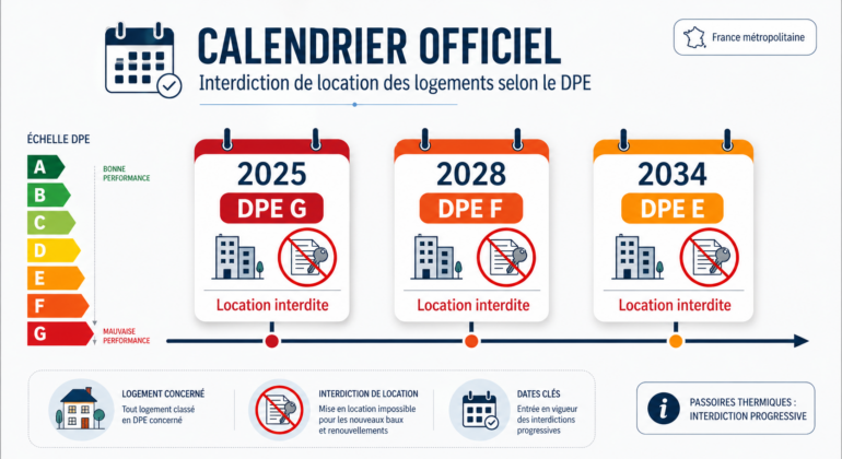 Calendrier DPE : Quelles sont les vraies échéances et interdictions de location jusqu'en 2034 ?